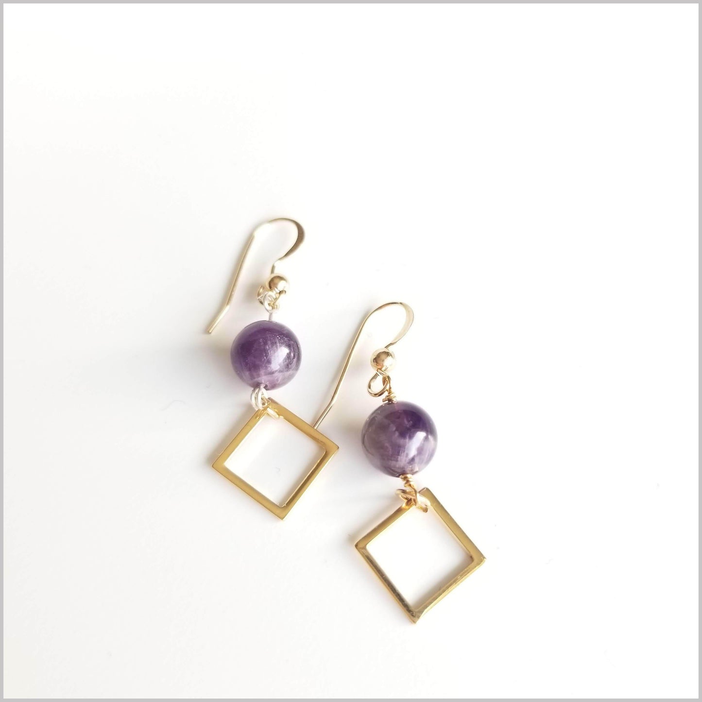 Square Amethyst Dangle