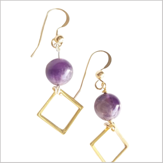 Square Amethyst Dangle