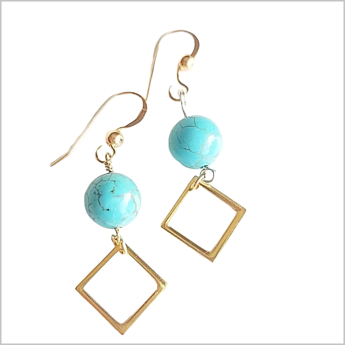 Square Turquoise Dangle