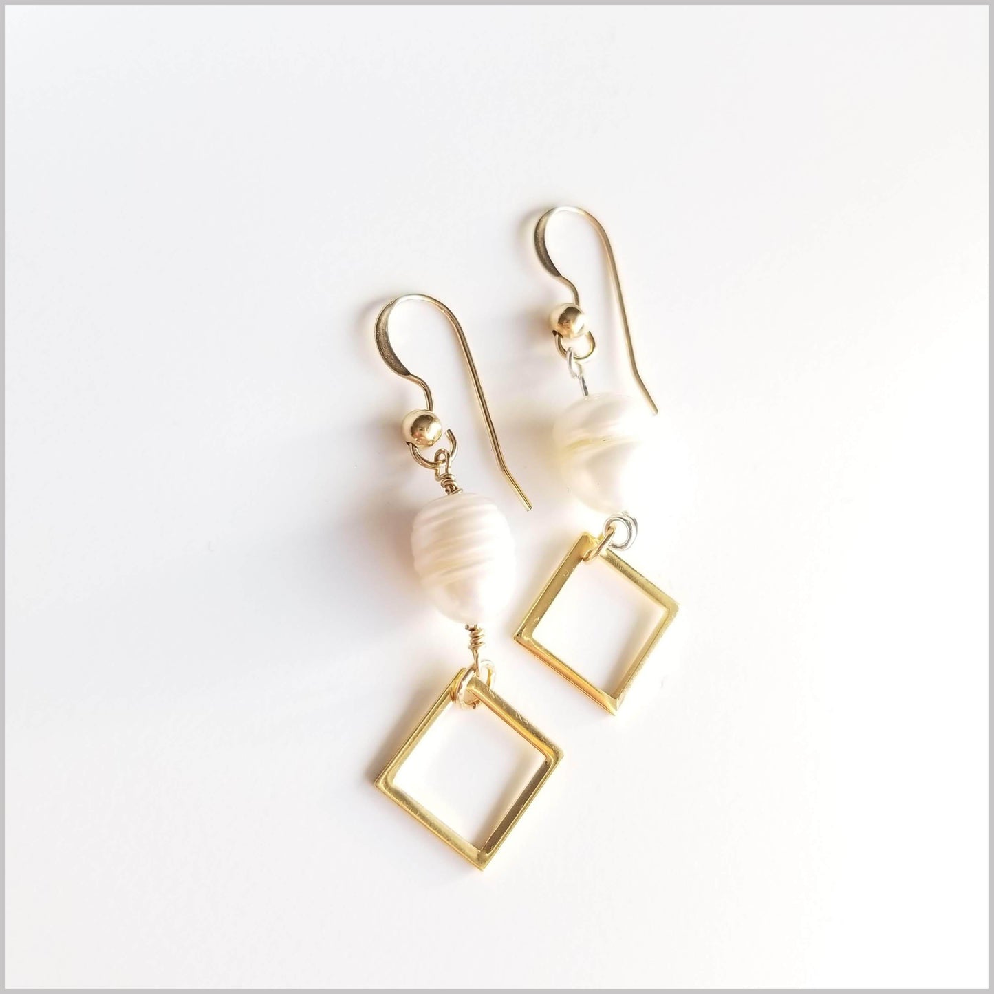 Square Freshwater Pearl Dangle