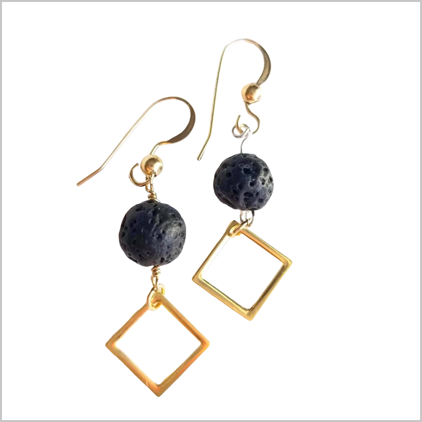 Square Lava Stone Dangle