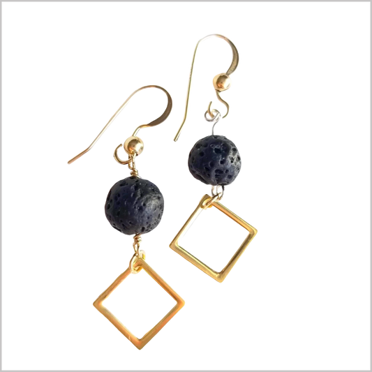 Square Lava Stone Dangle
