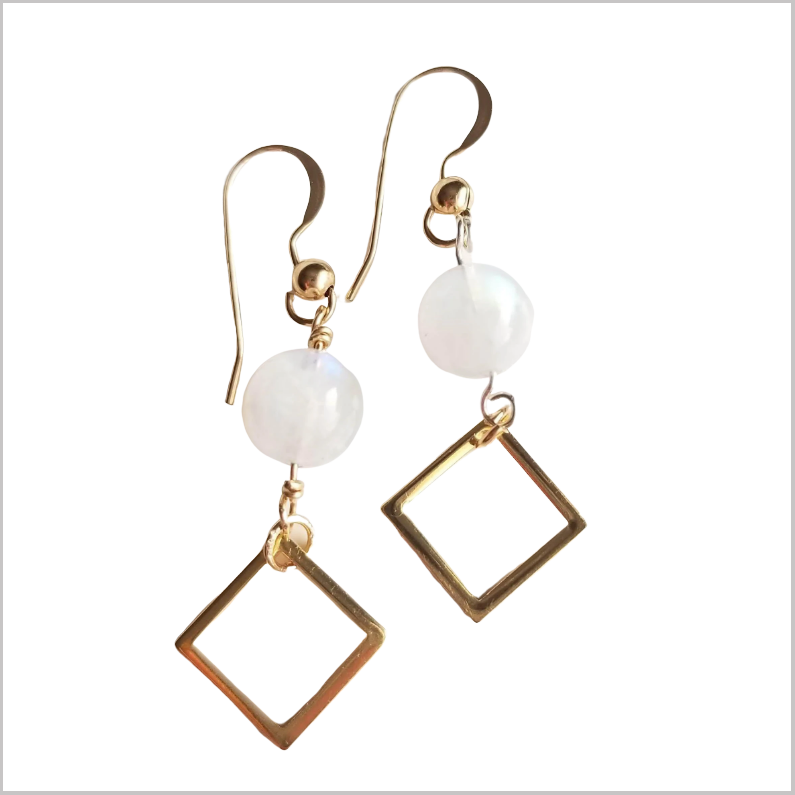 Square Moonstone Dangle
