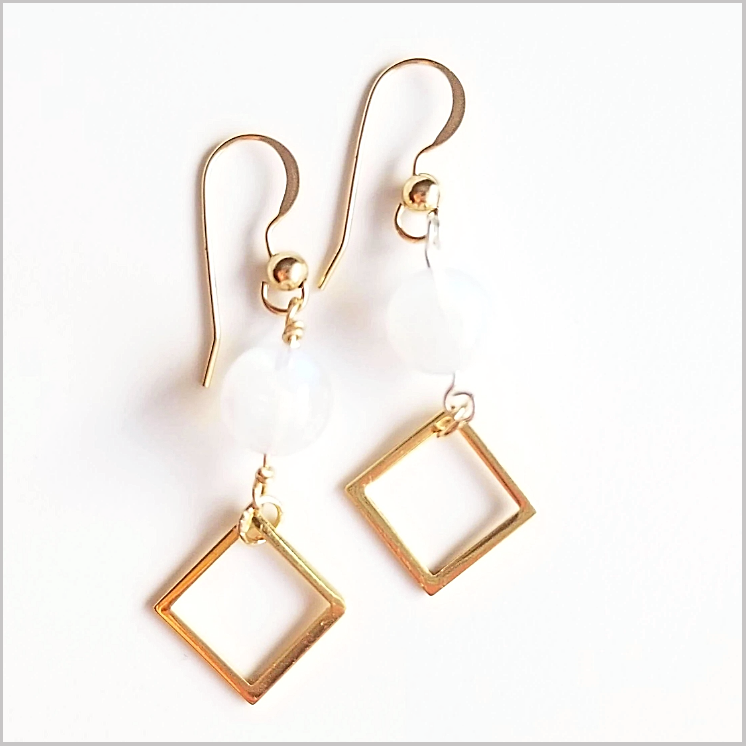 Square Moonstone Dangle