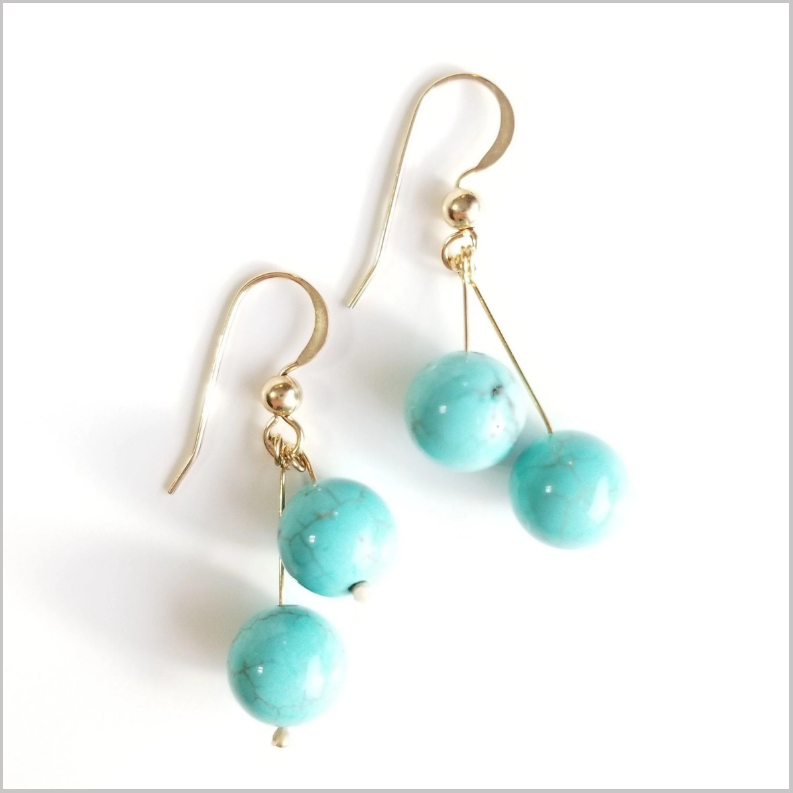 Dual Gemstone Turquoise Dangle