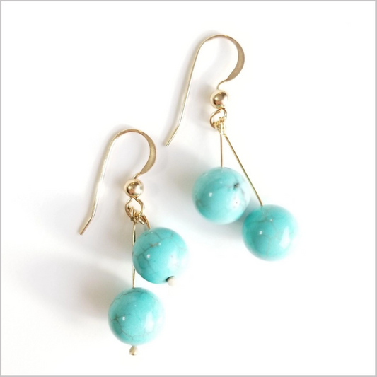 Dual Gemstone Turquoise Dangle