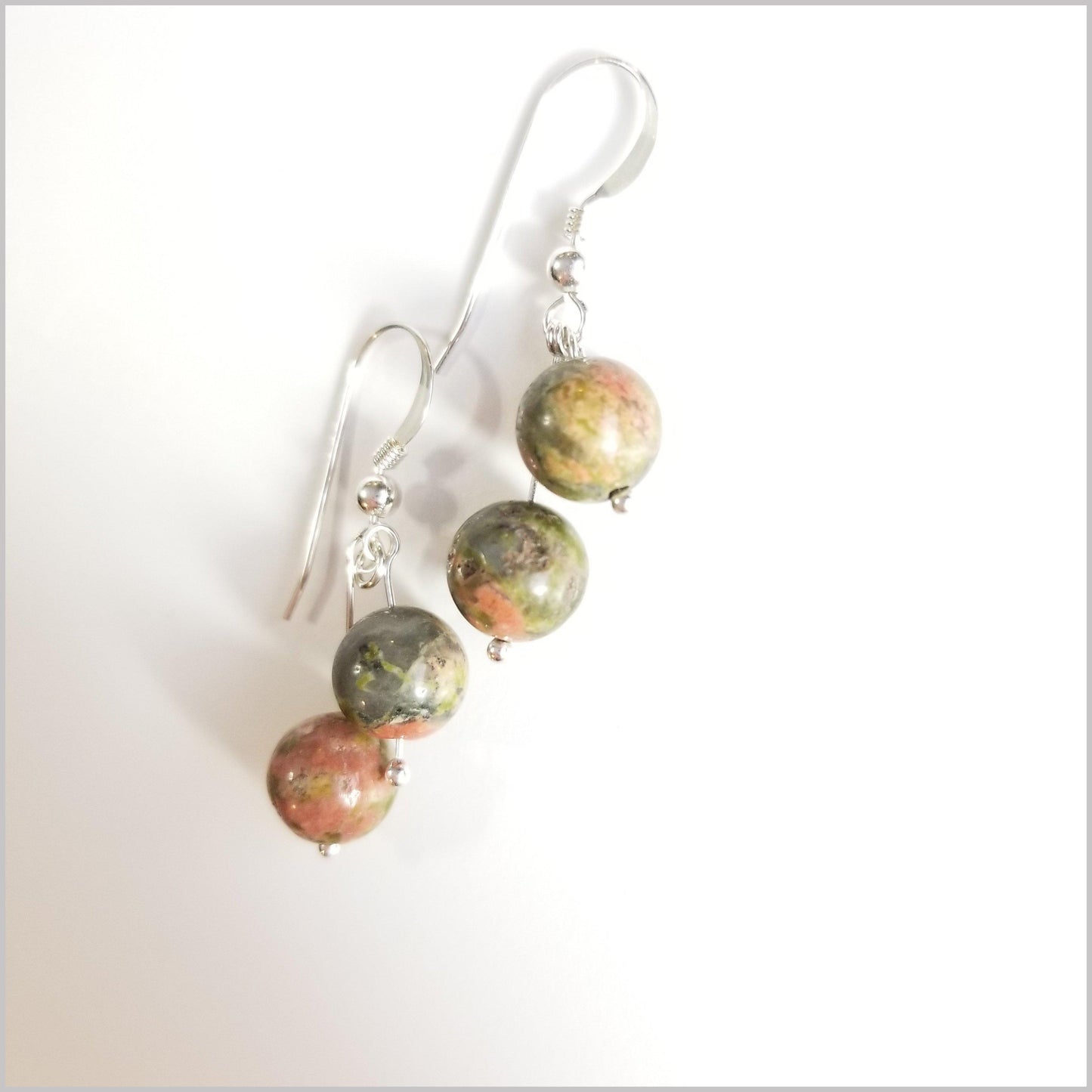 Dual Gemstone Unakite Dangle