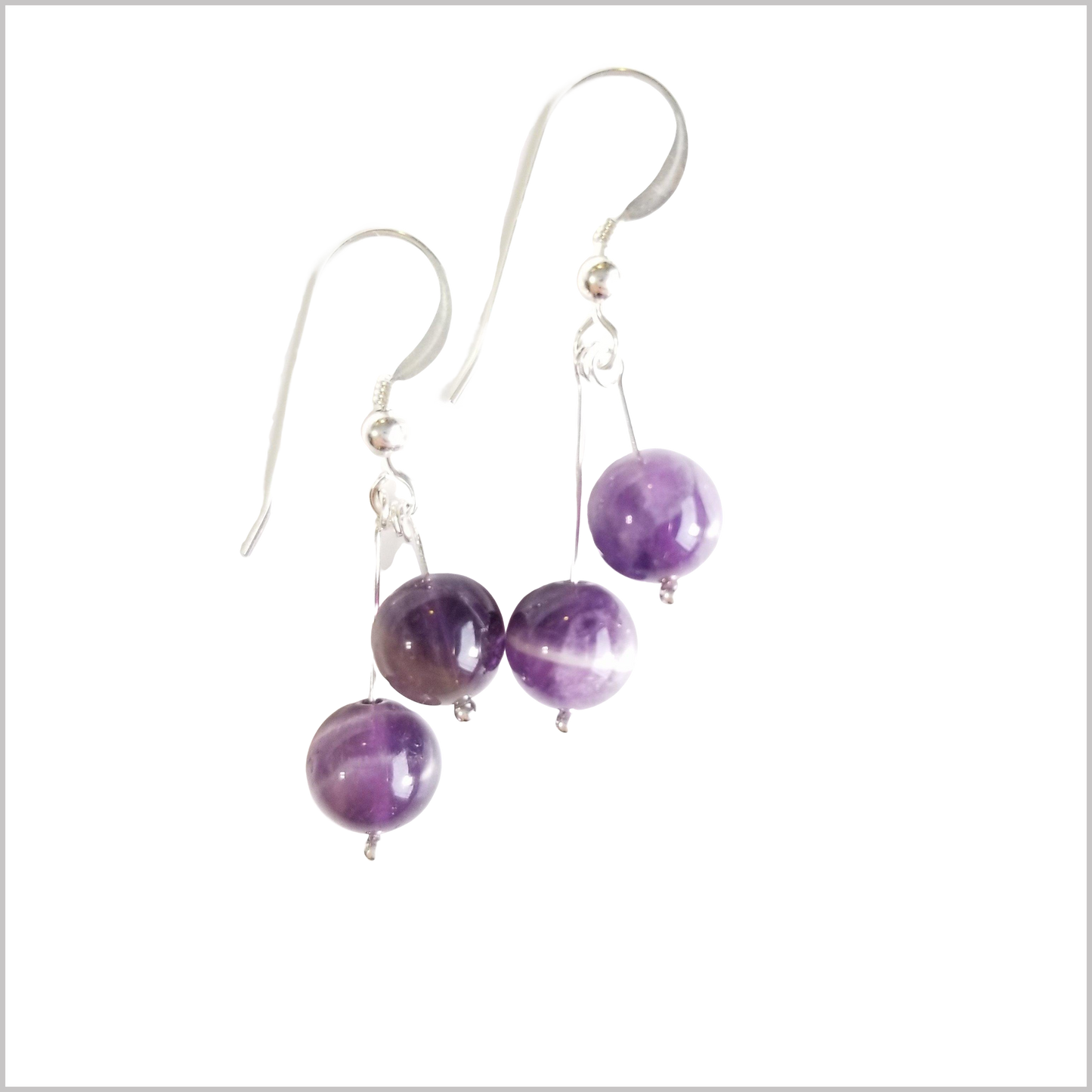 Dual Gemstone Amethyst Dangle