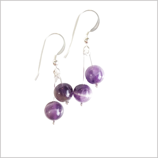 Dual Gemstone Amethyst Dangle