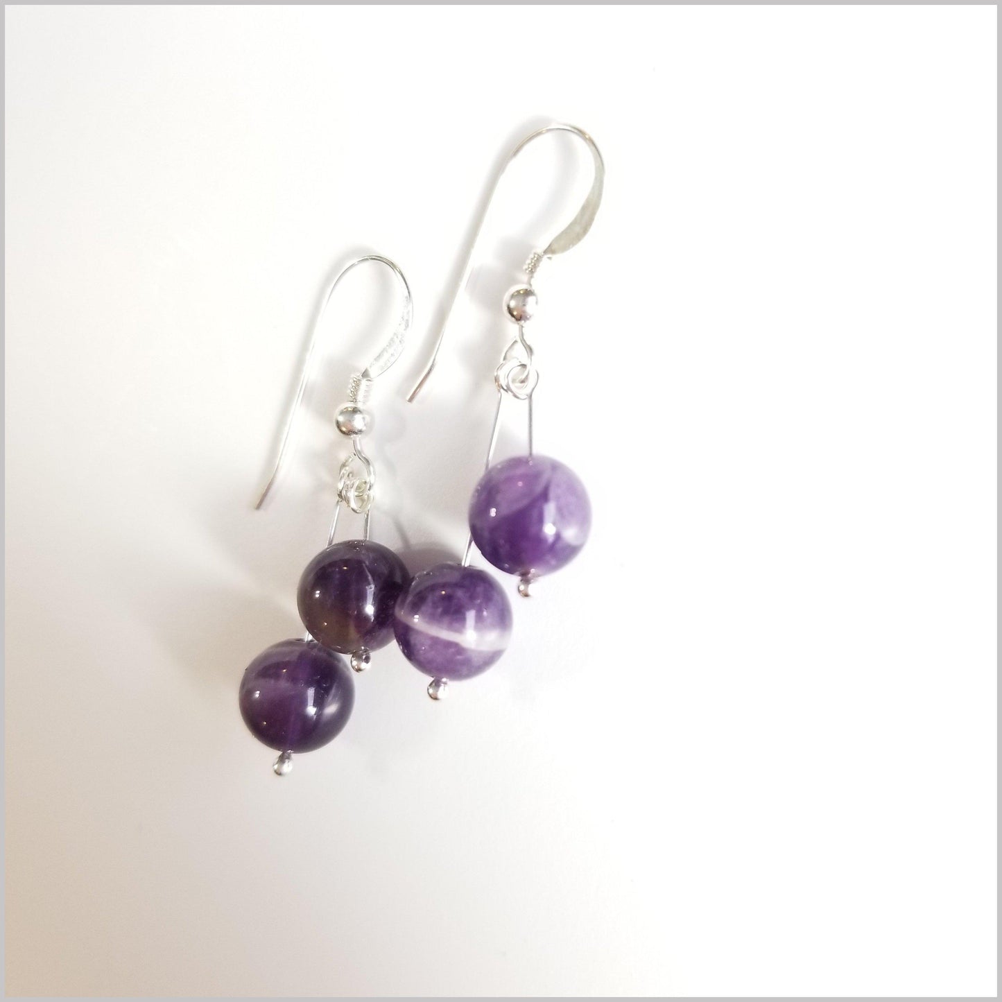 Dual Gemstone Amethyst Dangle