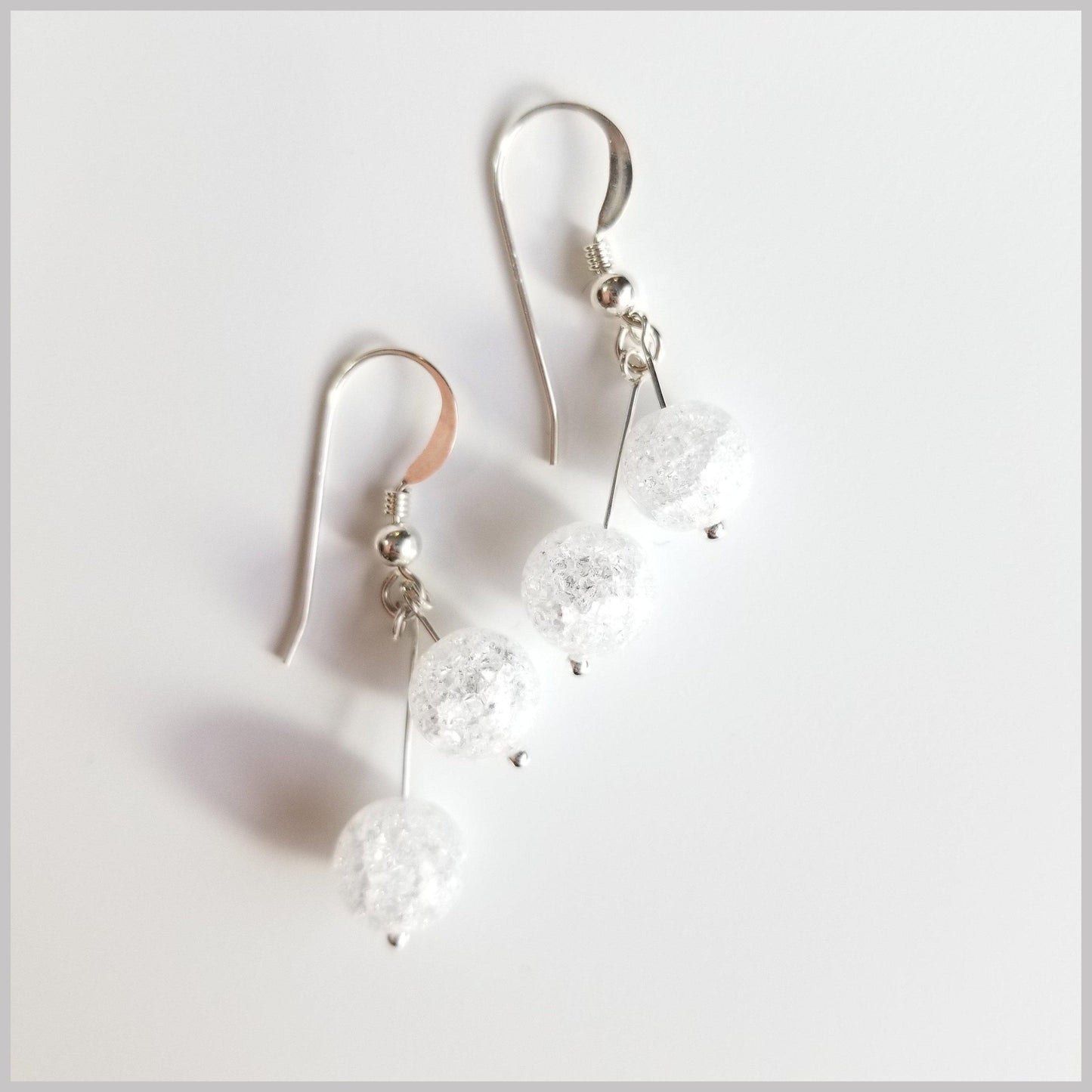 Dual Gemstone Crackle Quartz Dangle