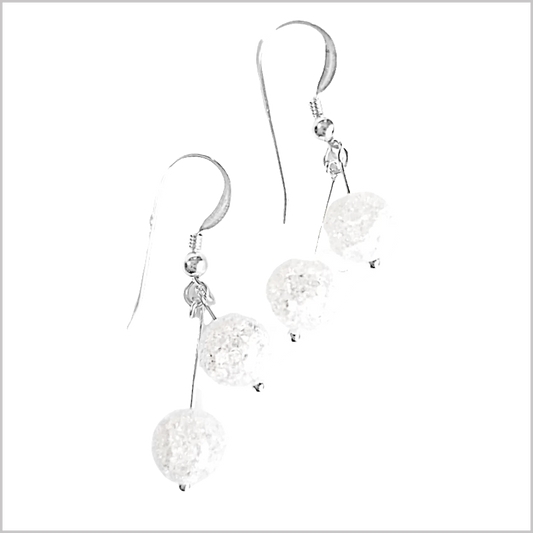 Dual Gemstone Crackle Quartz Dangle