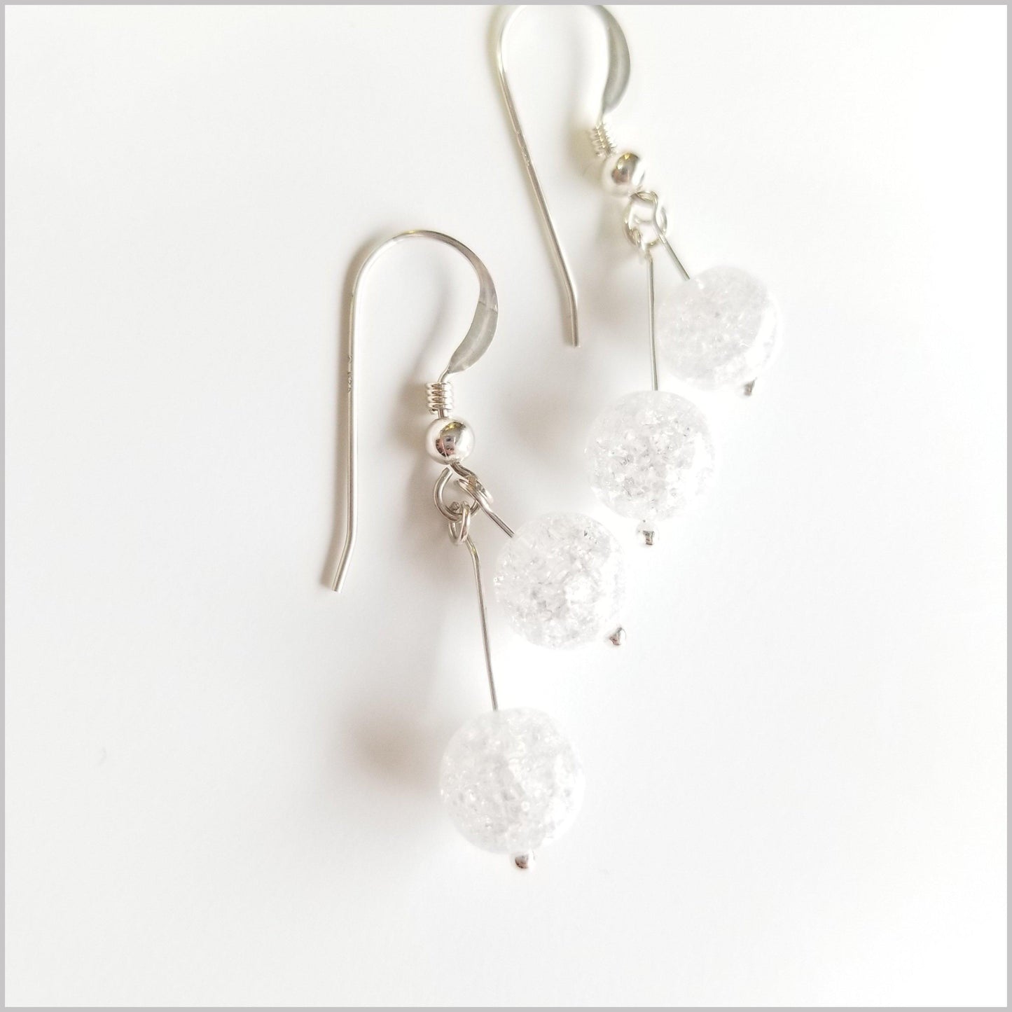 Dual Gemstone Crackle Quartz Dangle