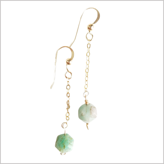 Faceted Amazonite Drop Earring