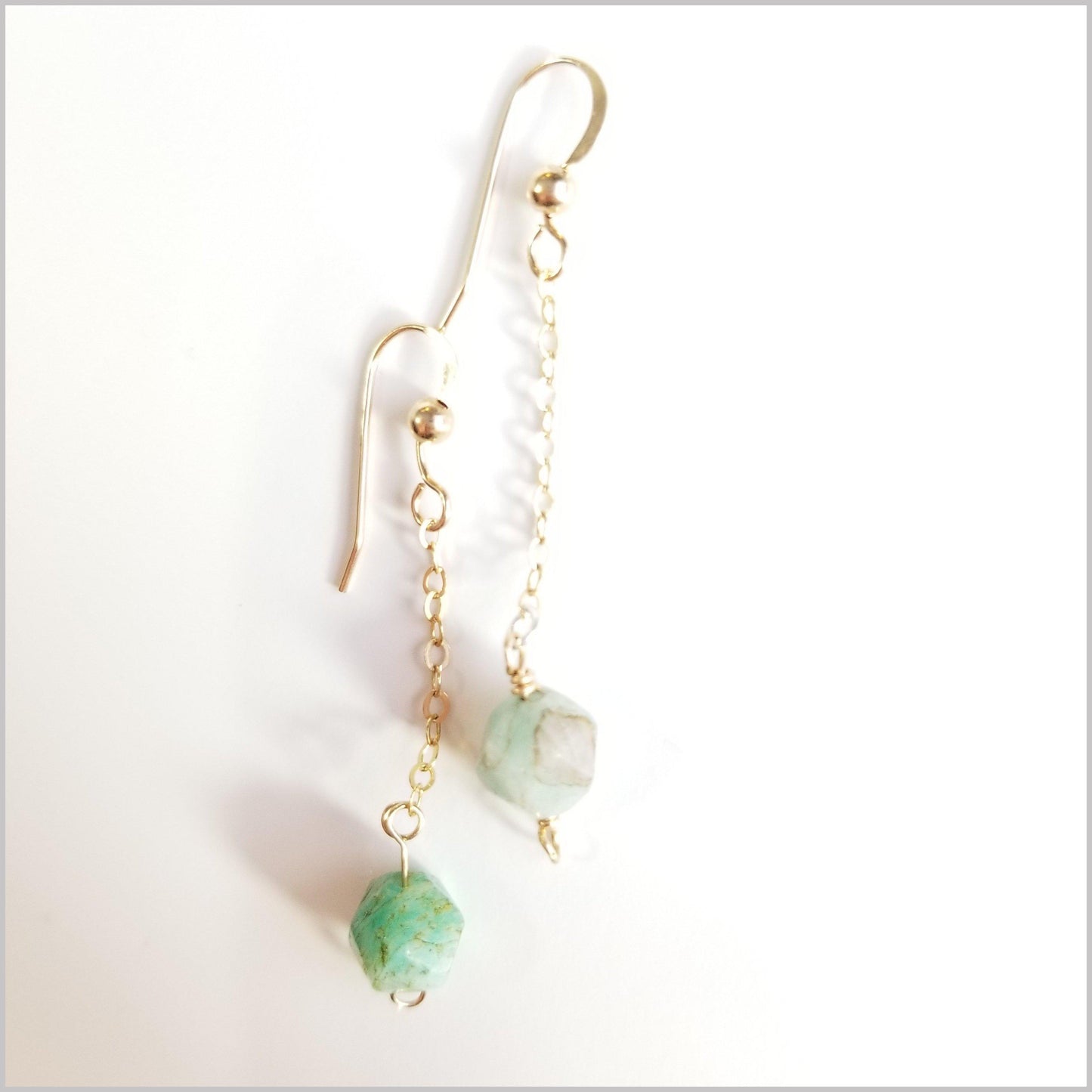 Faceted Amazonite Drop Earring