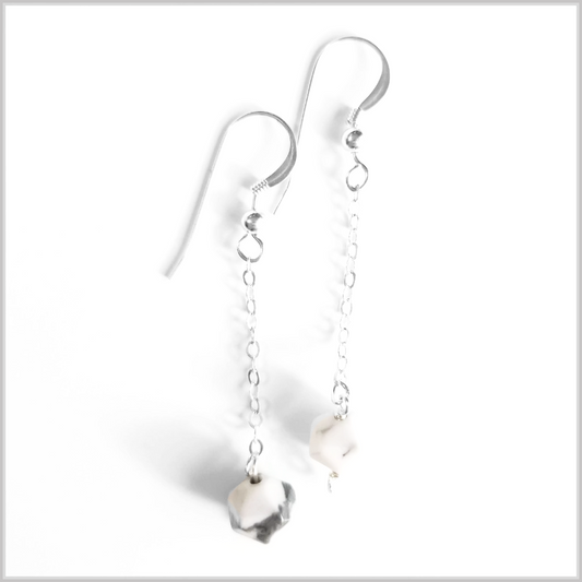 Faceted Howlite Drop Earring