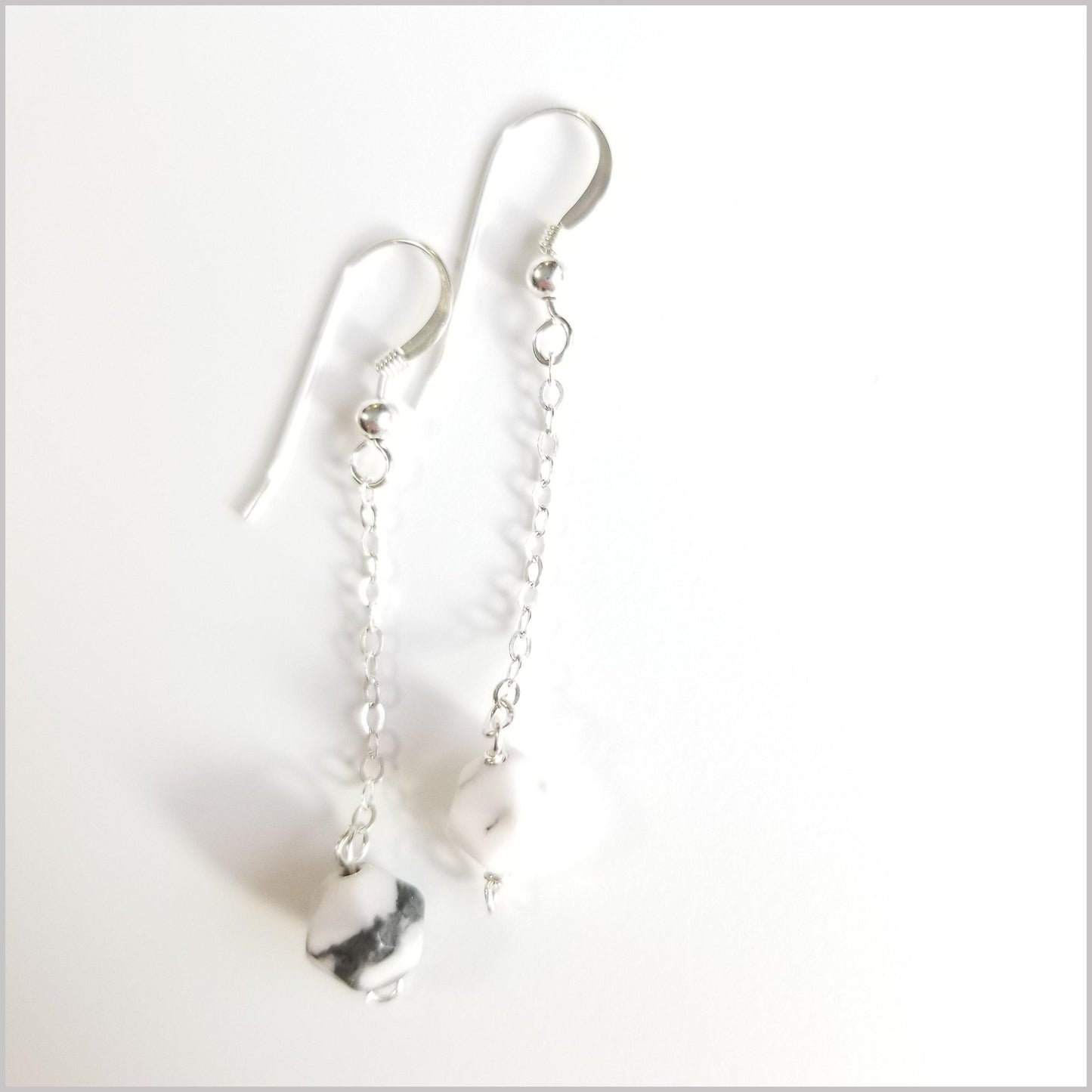 Faceted Howlite Drop Earring