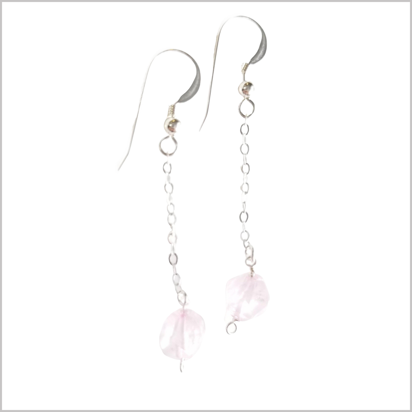 Faceted Rose Quartz Drop Earring