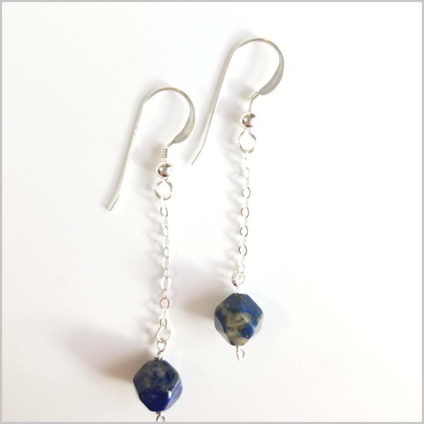 Faceted Lapis Lazuli Drop Earring
