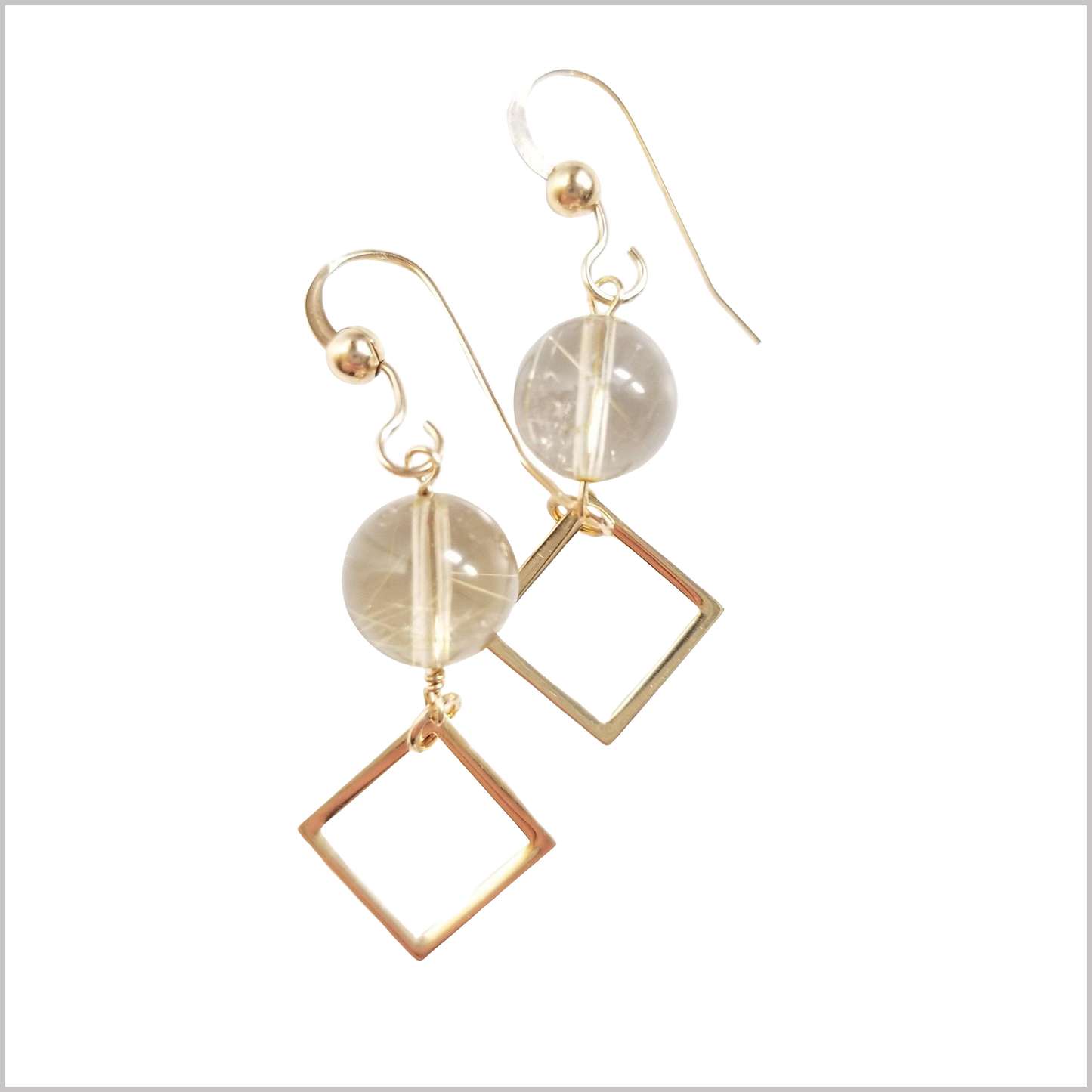 Square Rutilated Quartz Dangle
