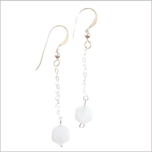 Faceted Aquamarine Drop Earring