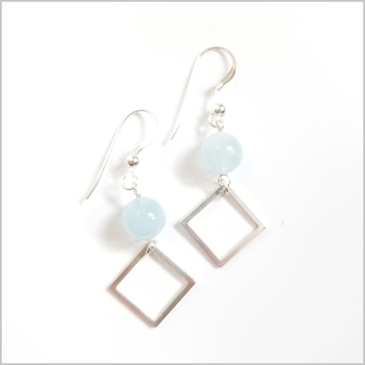Square Aquamarine Dangle
