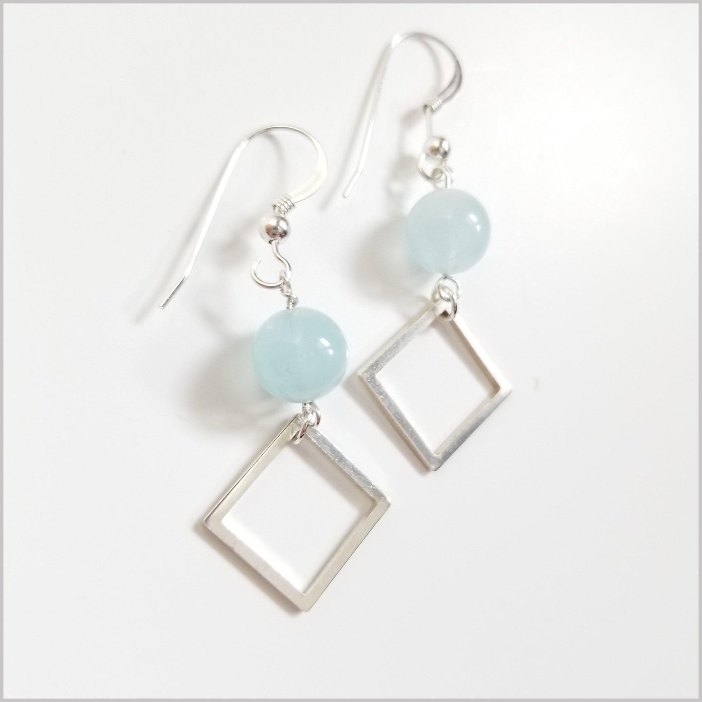 Square Aquamarine Dangle