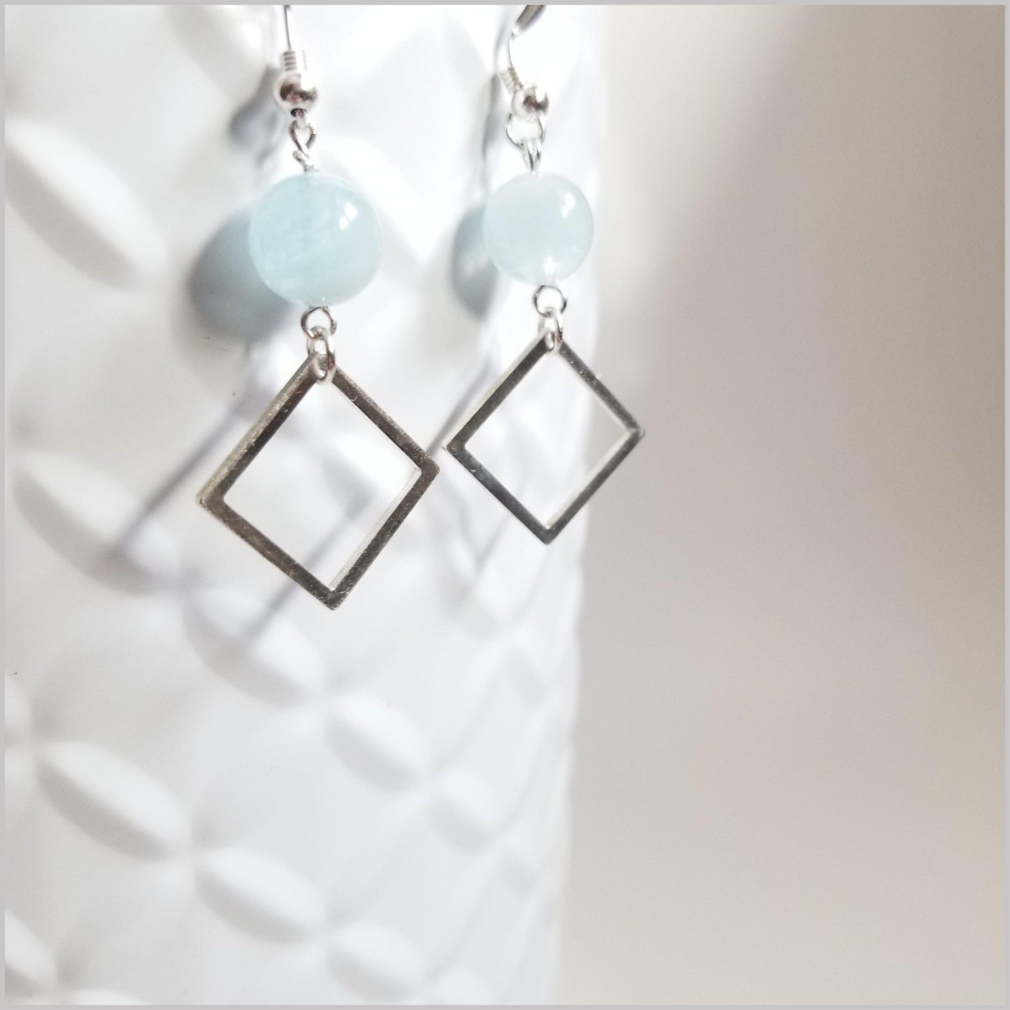 Square Aquamarine Dangle