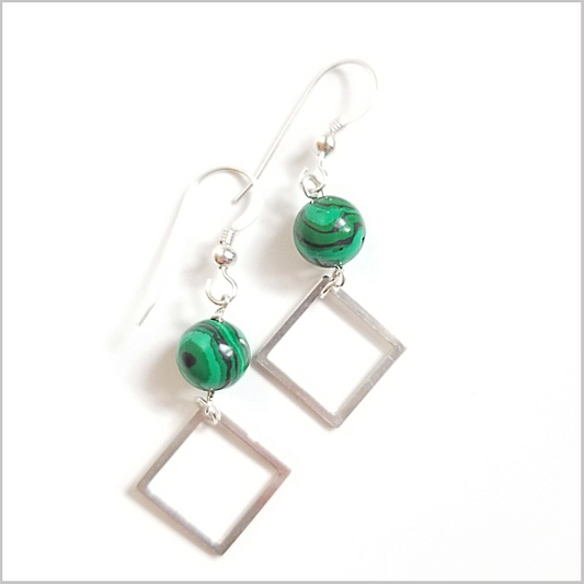 Square Malachite Dangle