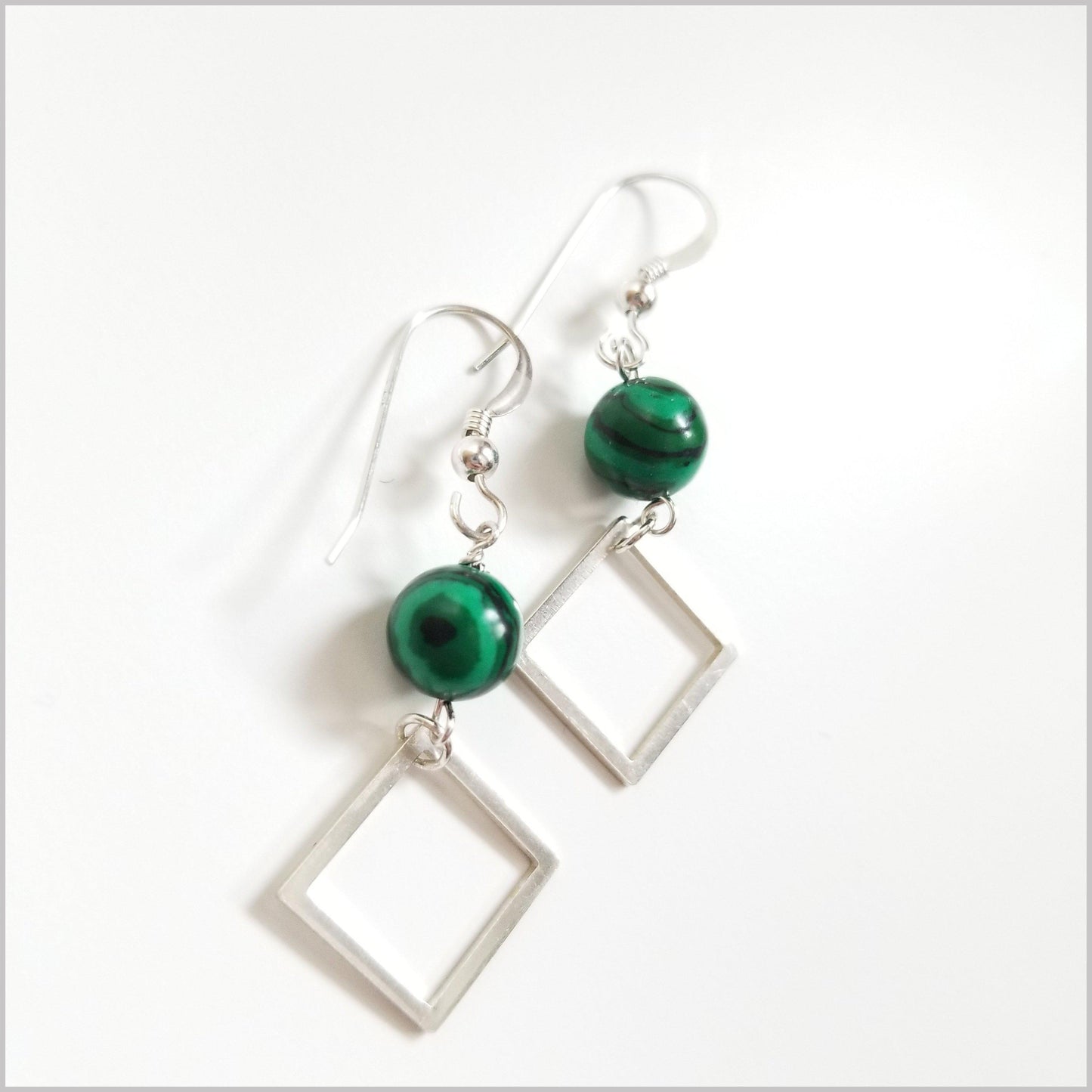 Square Malachite Dangle