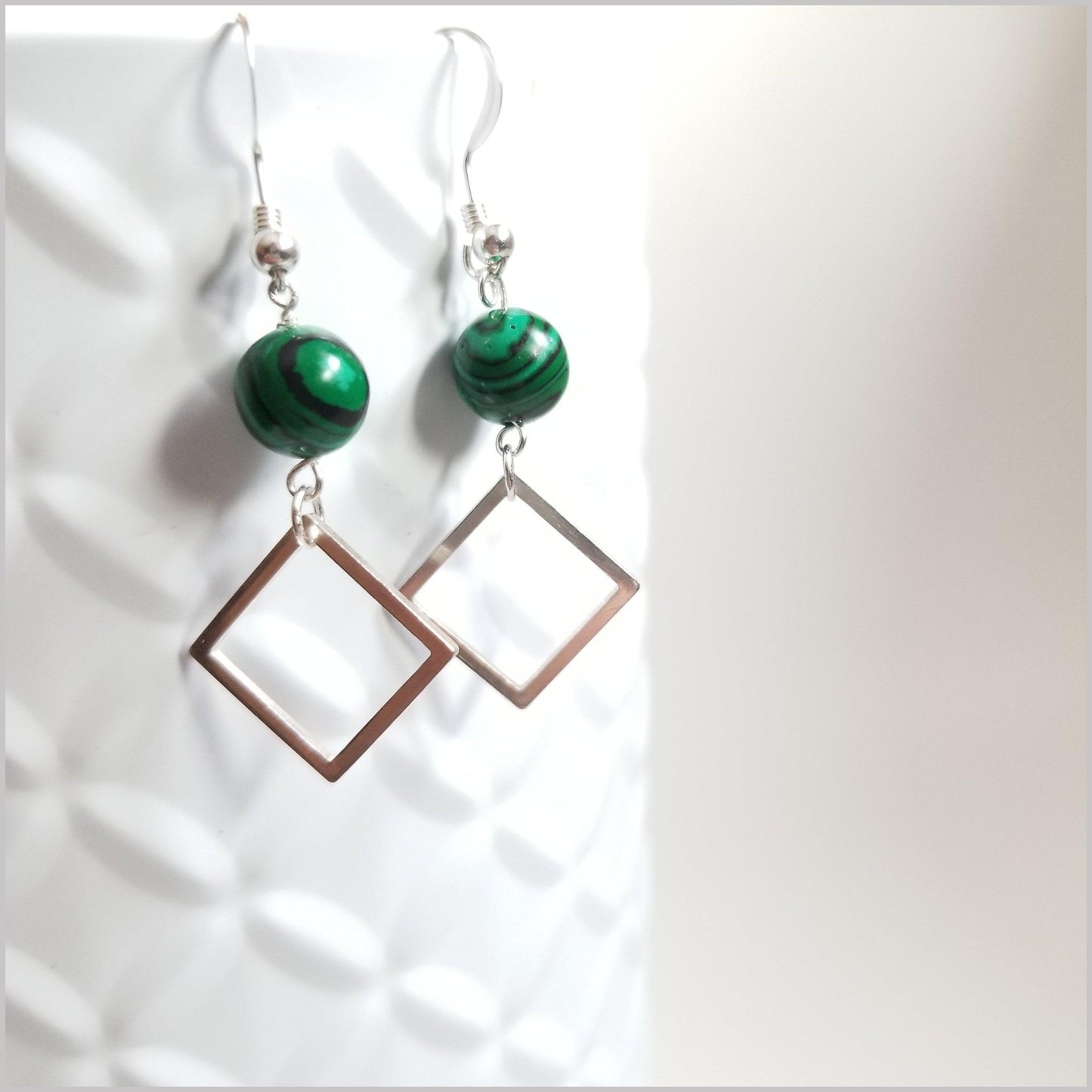 Square Malachite Dangle