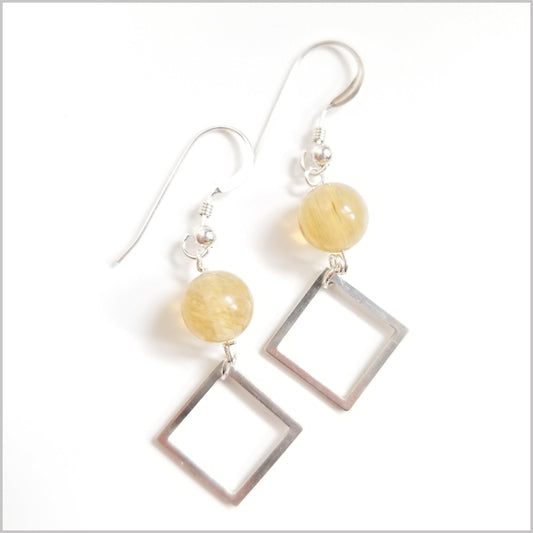 Square Citrine Dangle