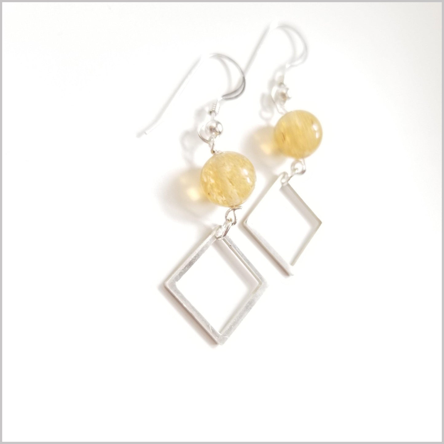 Square Citrine Dangle