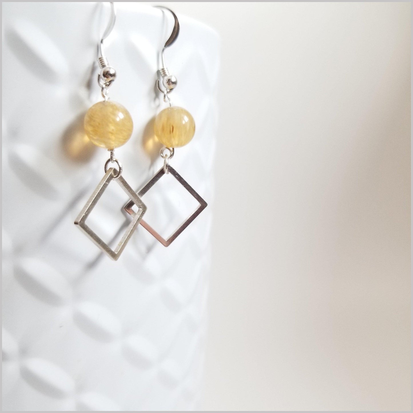 Square Citrine Dangle
