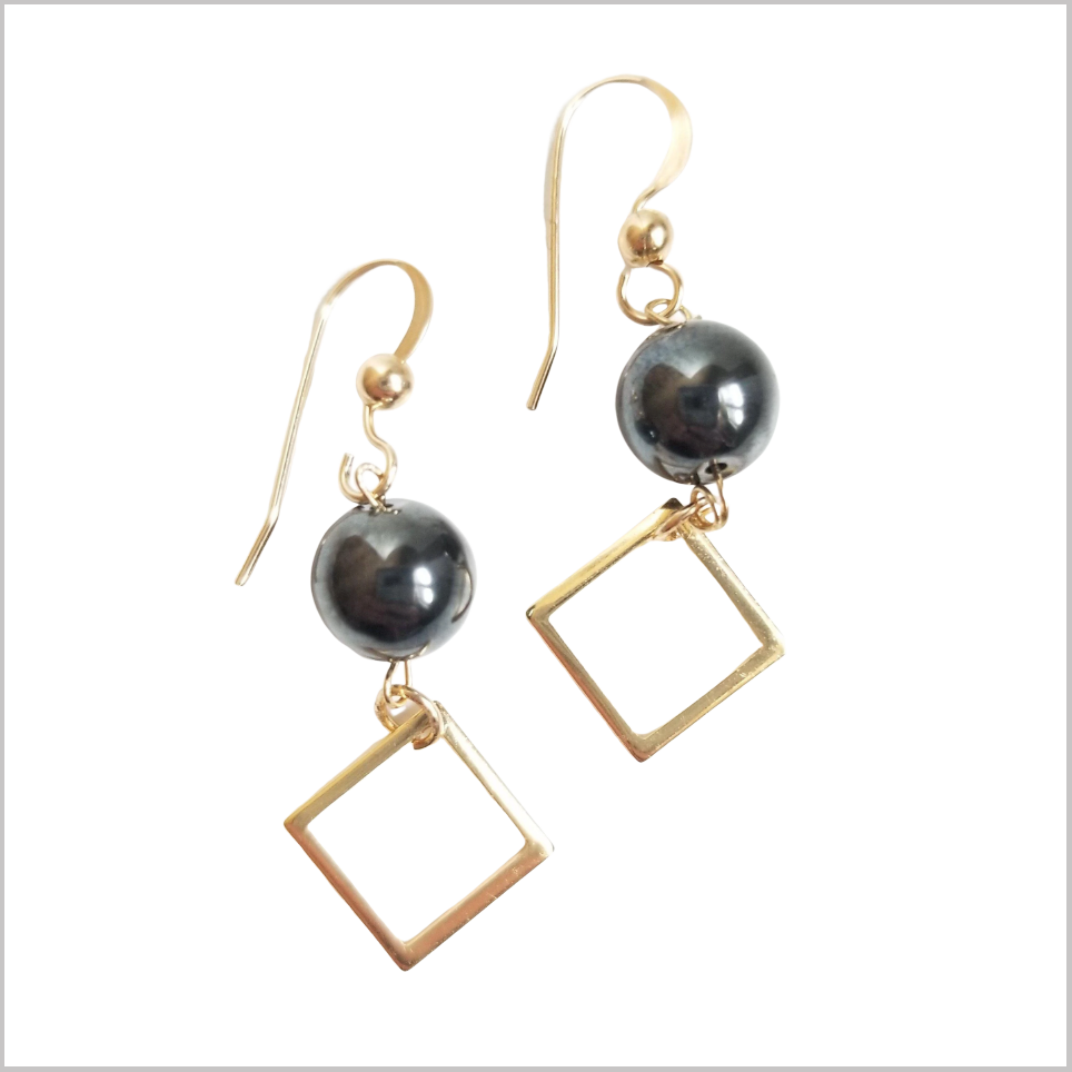 Square Hematite Dangle