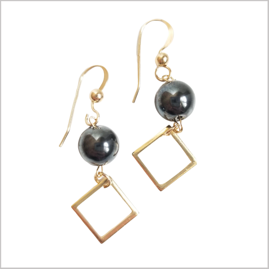 Square Hematite Dangle