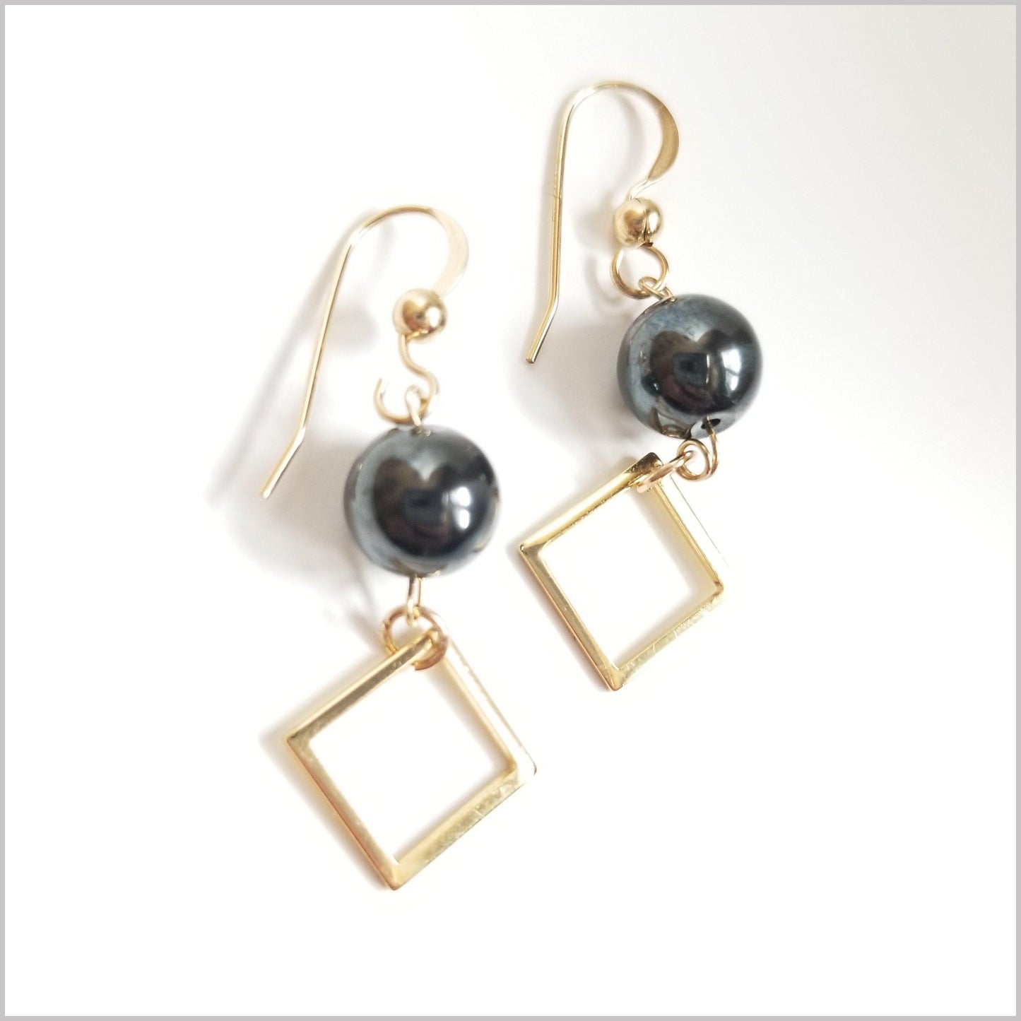 Square Hematite Dangle