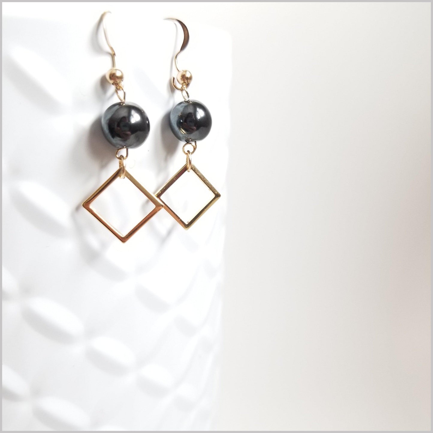 Square Hematite Dangle