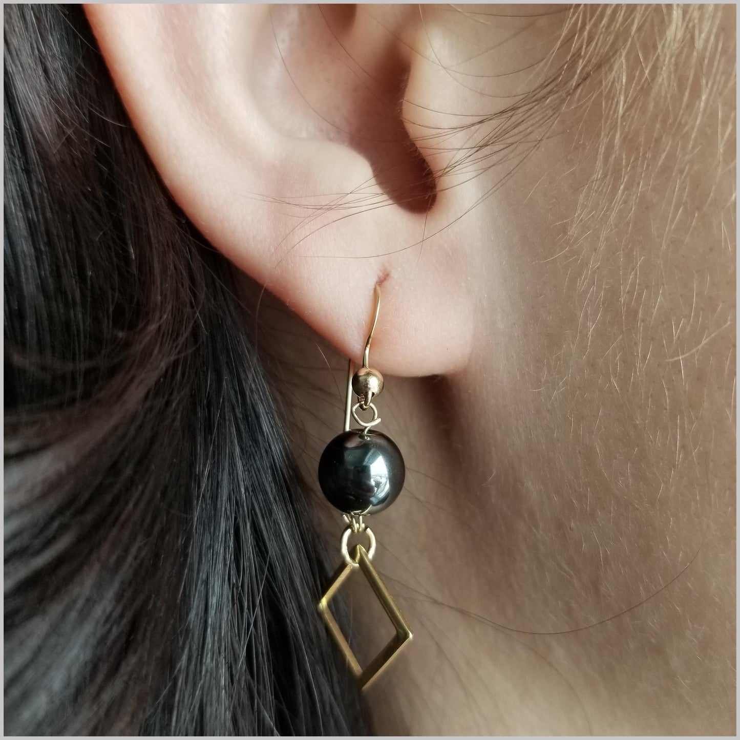 Square Hematite Dangle
