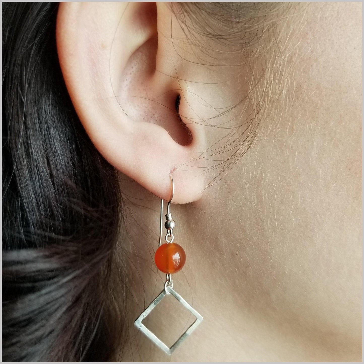 Square Agate Dangle