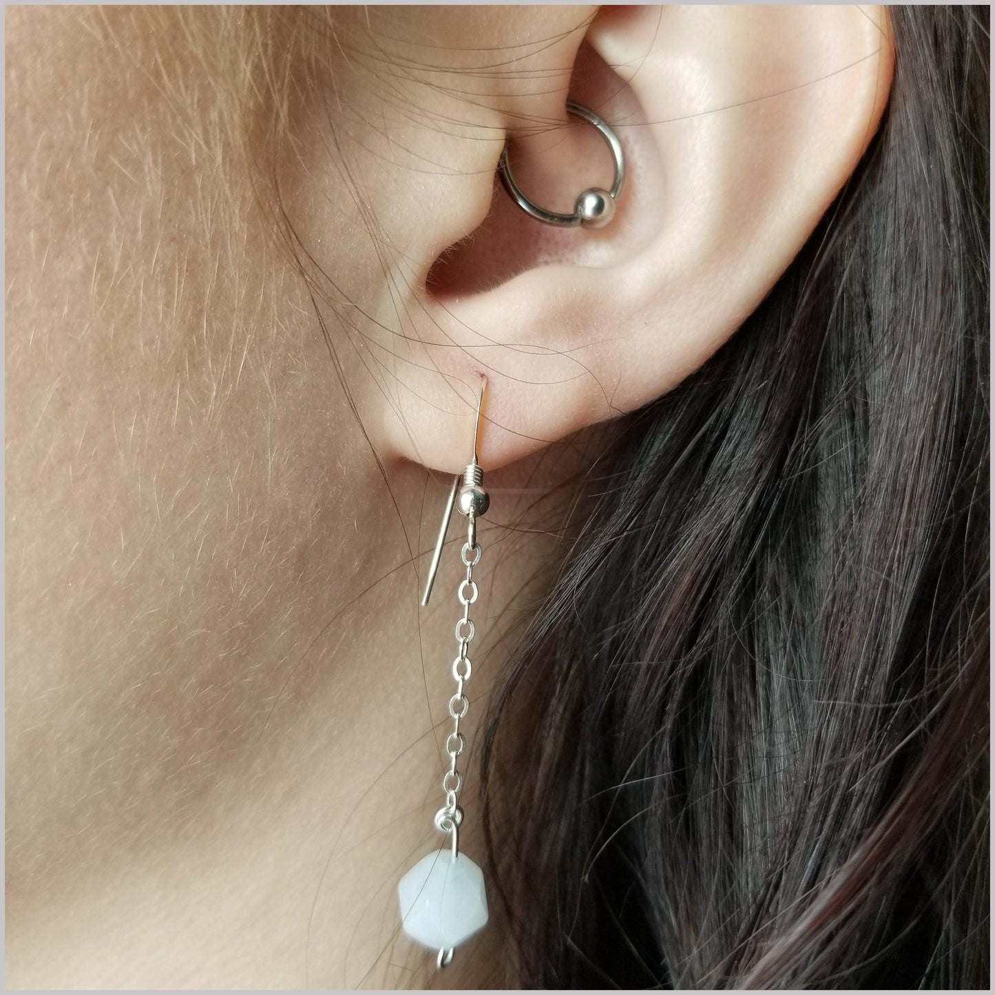 Faceted Aquamarine Drop Earring