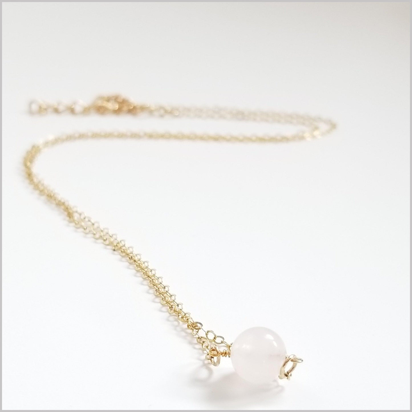 Natural Rose Quartz Bead Necklace