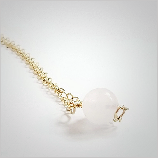 Natural Rose Quartz Bead Necklace