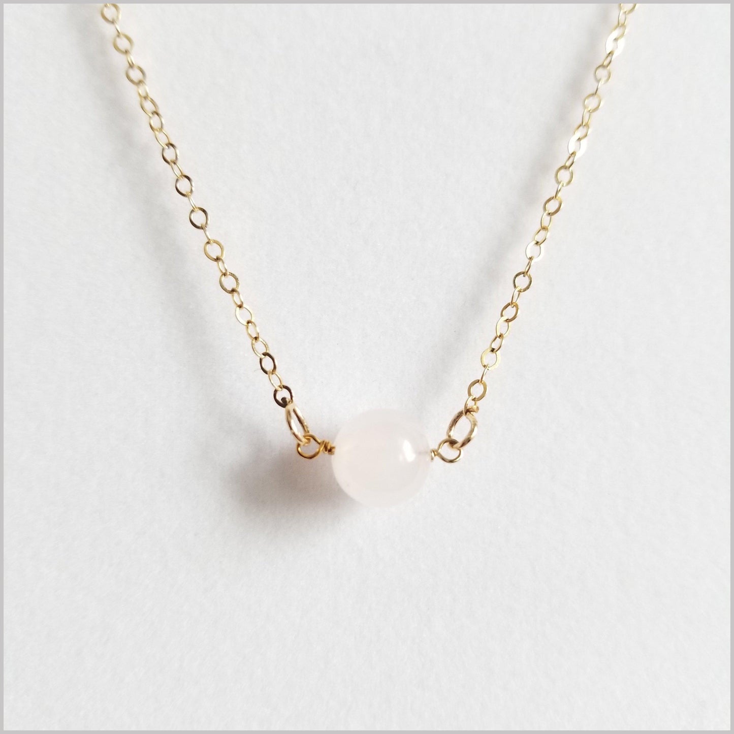 Natural Rose Quartz Bead Necklace