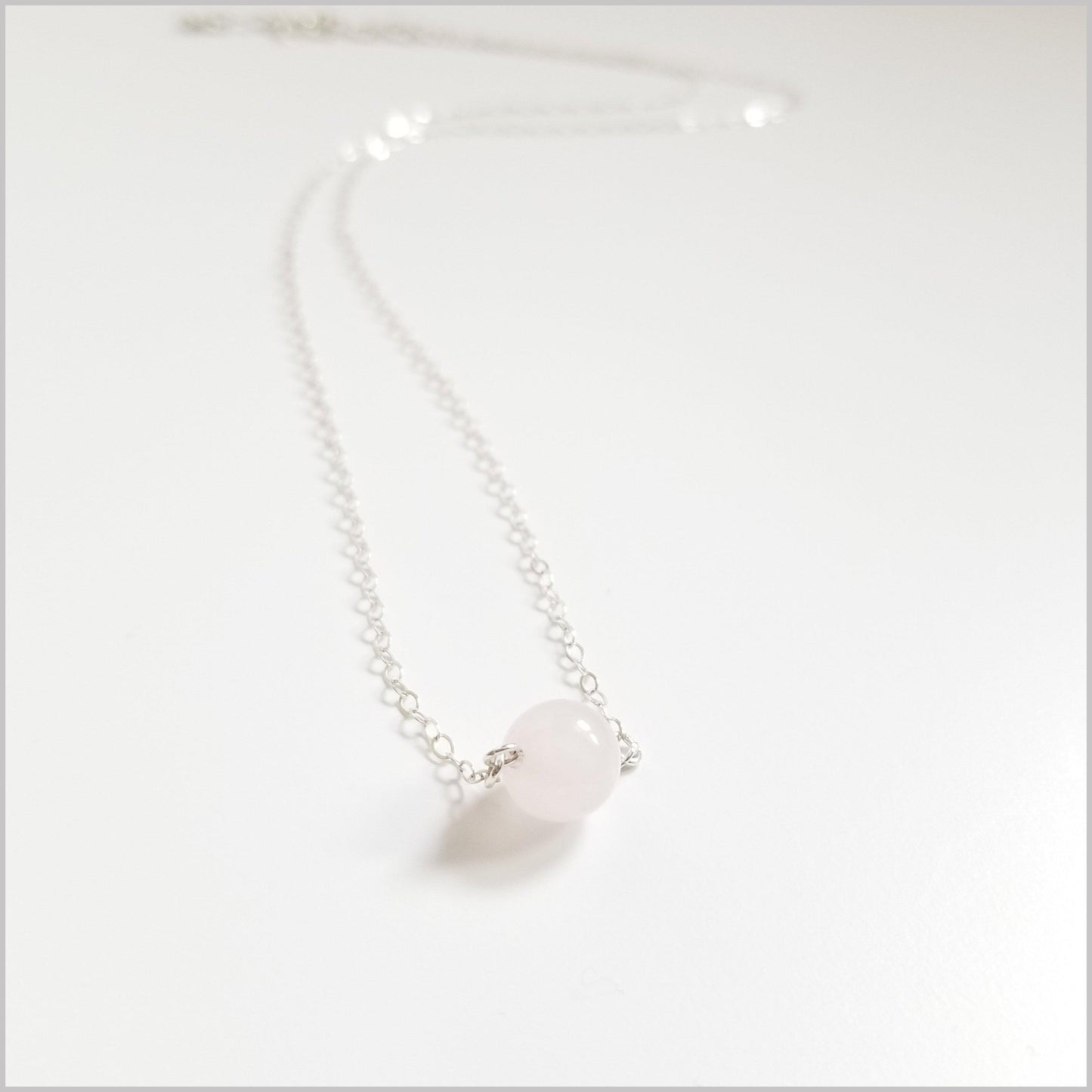 Natural Rose Quartz Bead Necklace