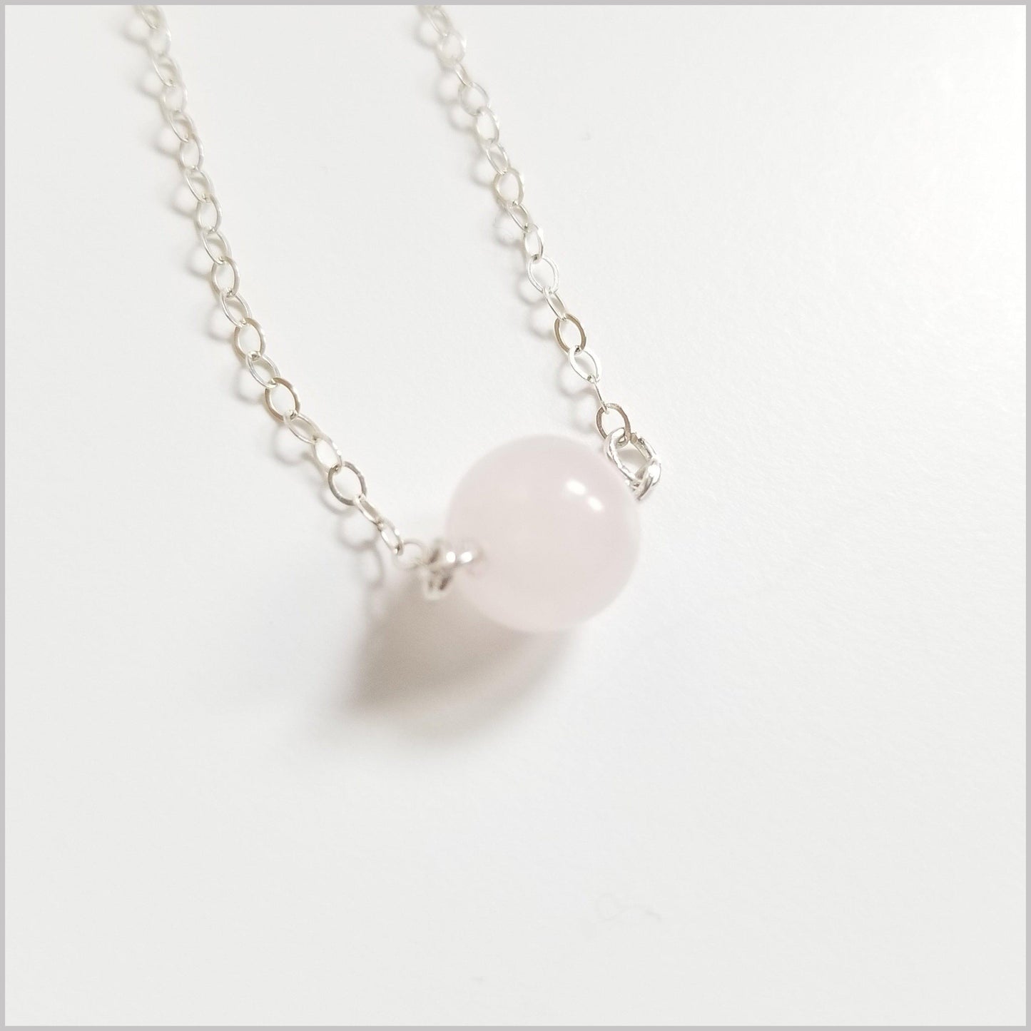 Natural Rose Quartz Bead Necklace