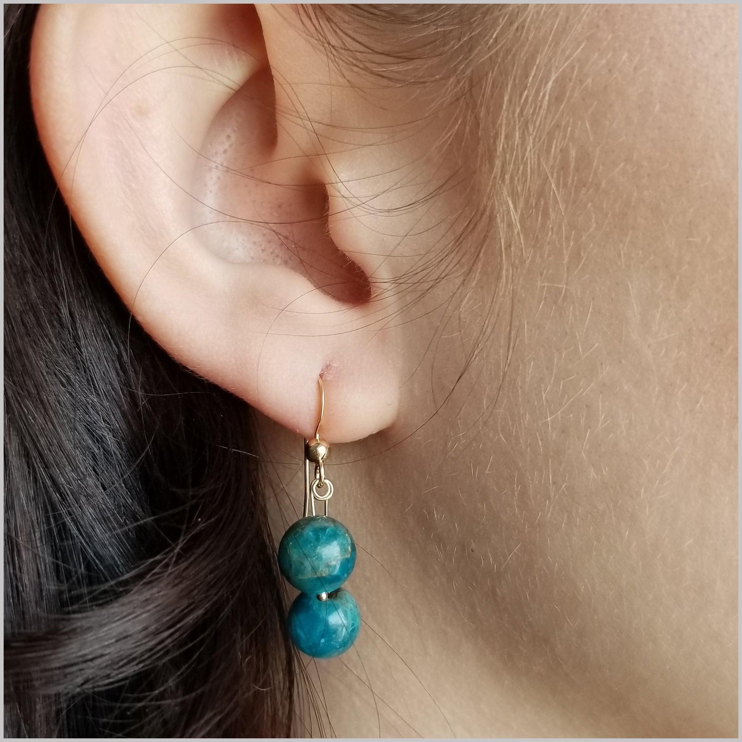 Dual Gemstone Apatite Dangle