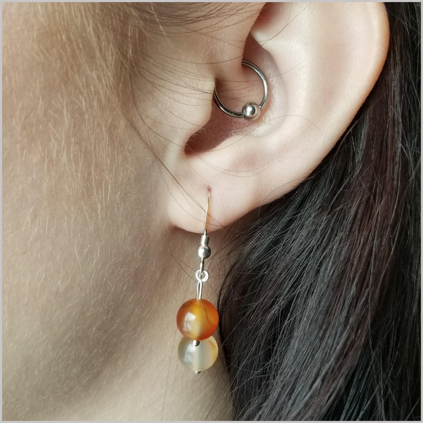 Dual Gemstone Agate Dangle