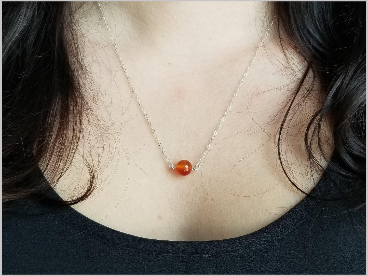 Natural Agate Bead Necklace