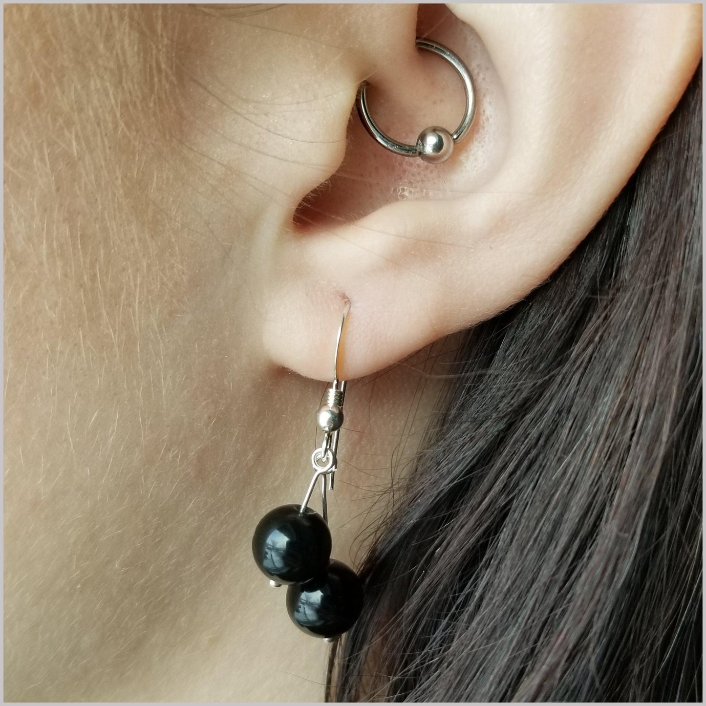 Dual Gemstone Onyx Dangle